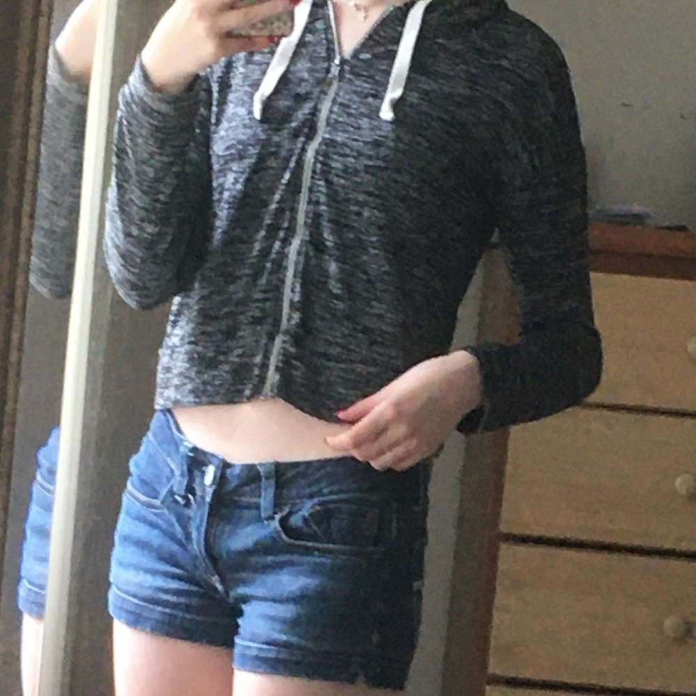 American Eagle Outfitters cropped zip up hoodie: